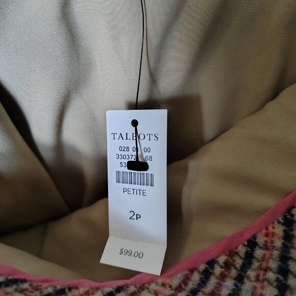 Talbots Skirt Women's 2 Petite Pink Houndstooth Wool Blend Fall Autumn NWT - Picture 11 of 11